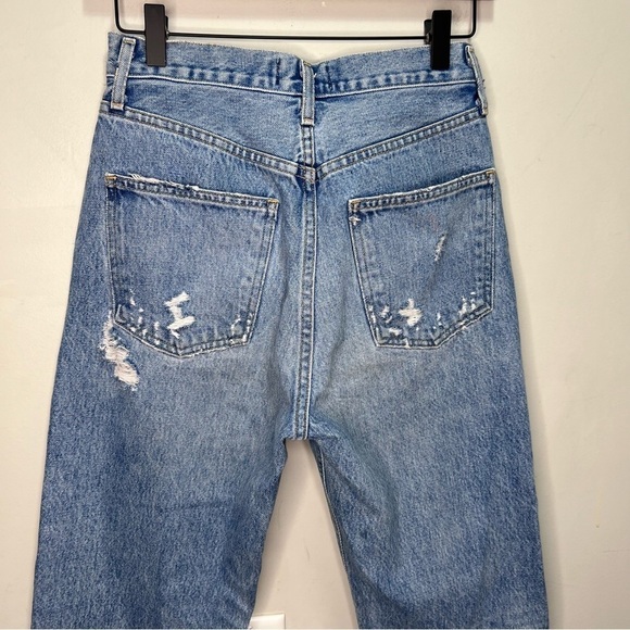 Agolde 90's Mid Rise Loose Fit Size 24 Distressed Baggy 100% Cotton Button Fly - Picture 13 of 16